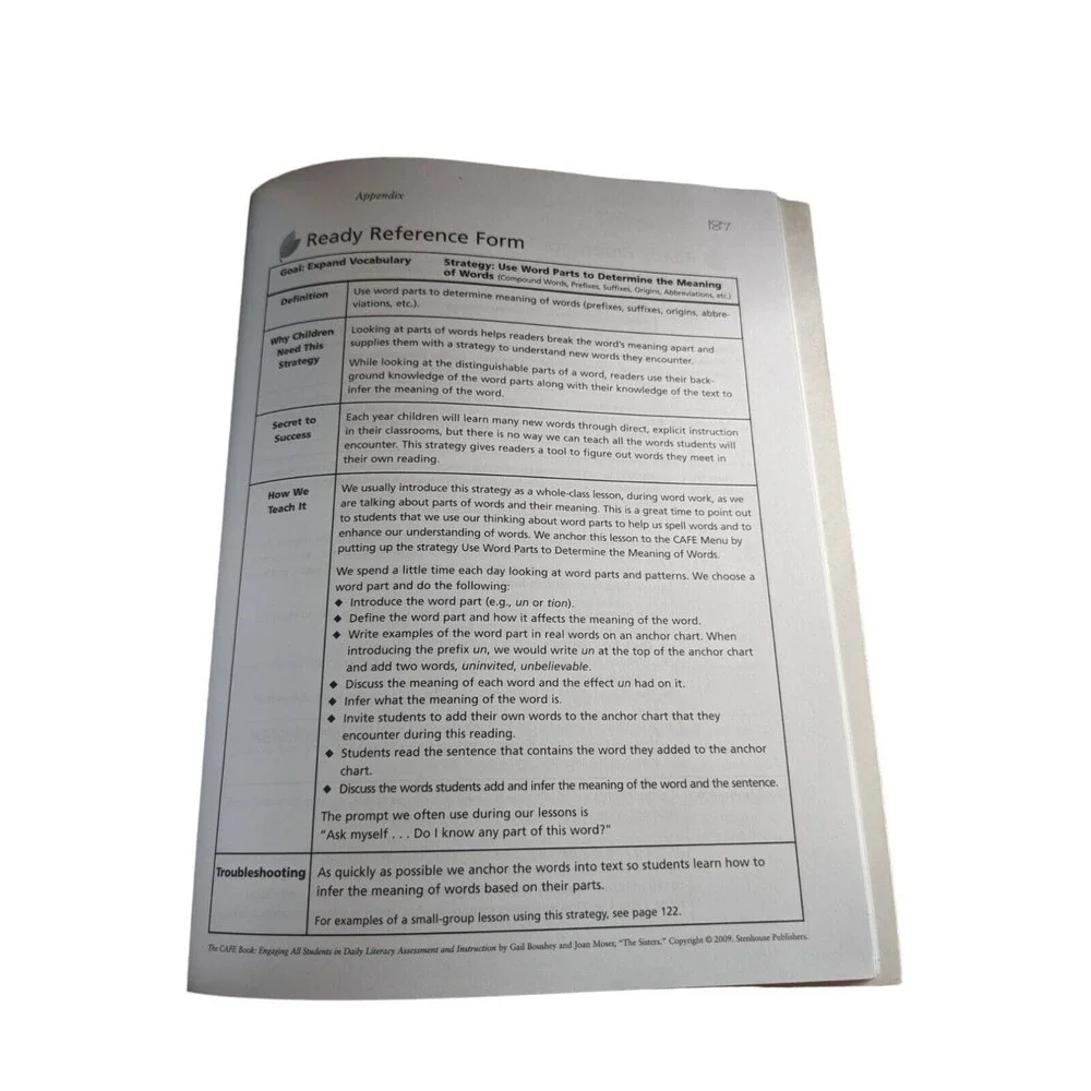 The CAFE Book : Engaging All Students in Daily Literacy Assessment/Instruction - Picture 7 of 9